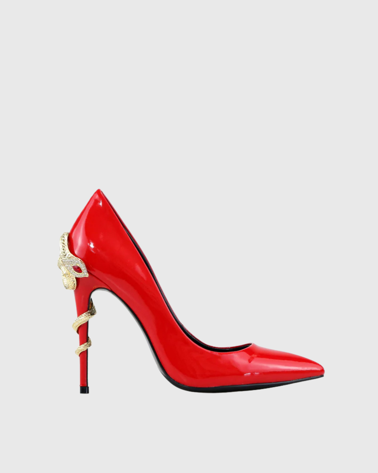 Eadgar Rhinestone Snake Pumps In Red