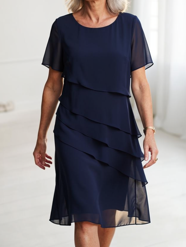 Linda | Elegant Comfort Ruffle Dress
