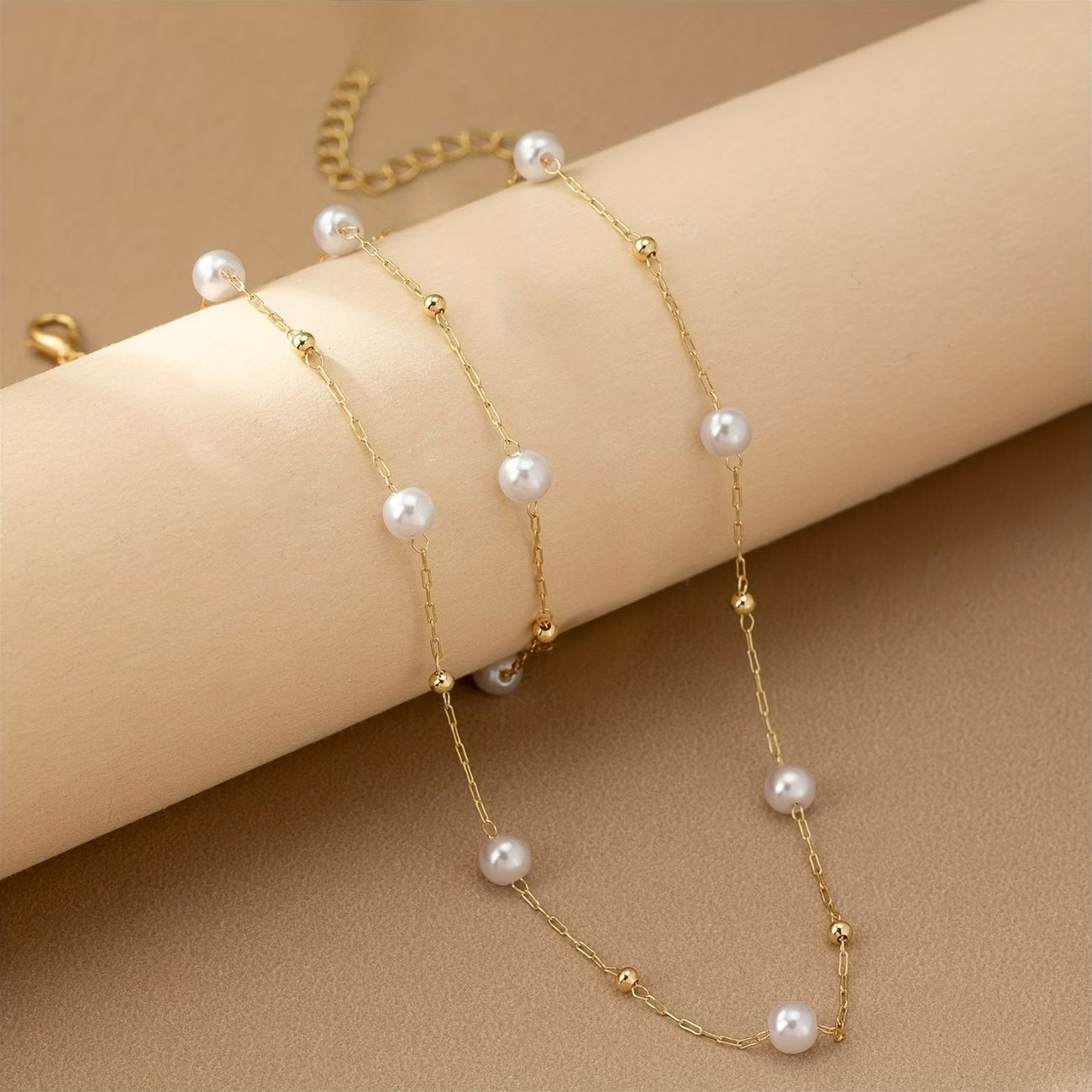 Dainty Pearl Chain Jewelry Set