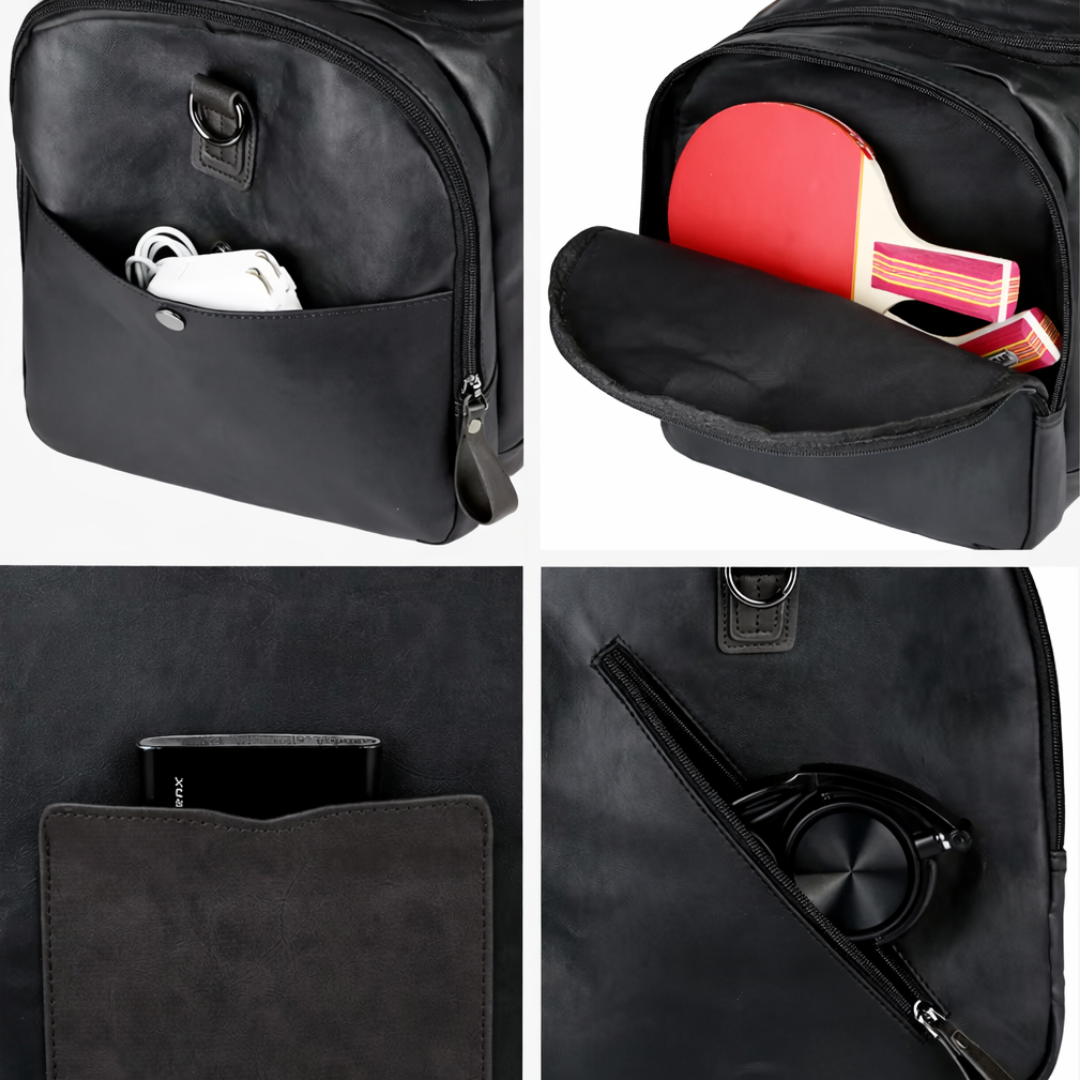 Oscar Leather Travel Bag in Brown - Lync Nova