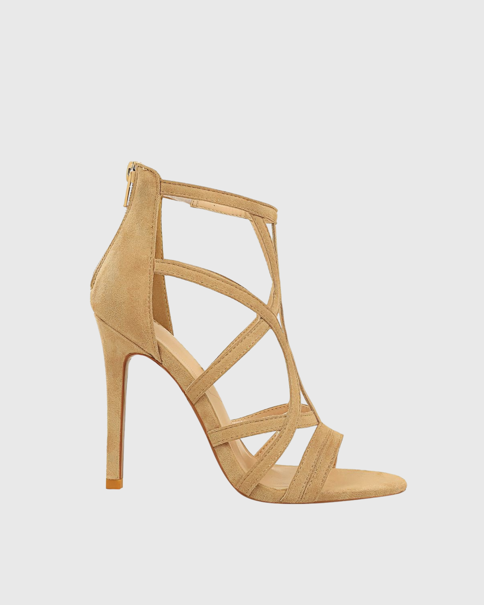 Aradia Strap Gladiator Suede Sandals In Beige