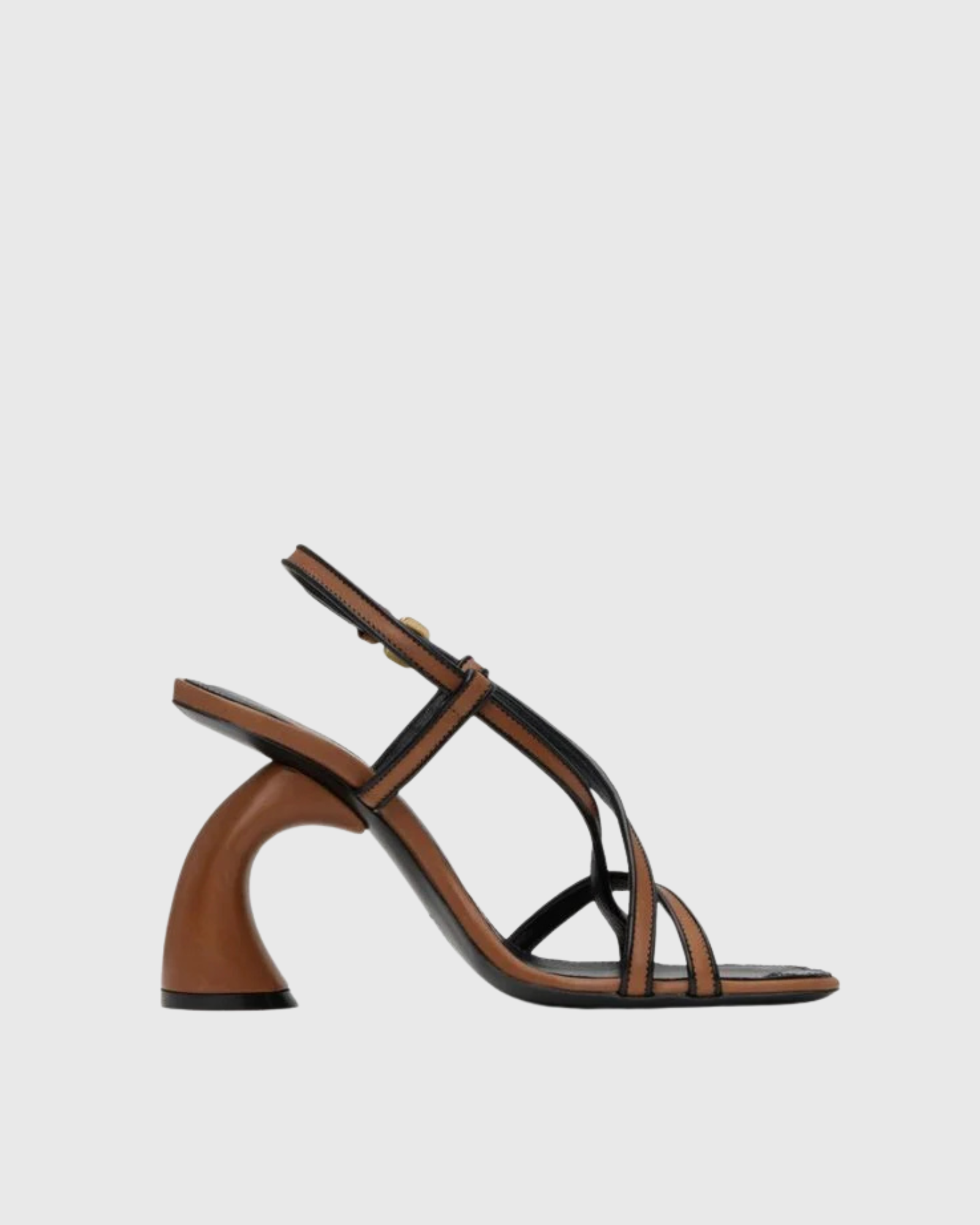 Fina Square Toe Sculptural Heels In Brown