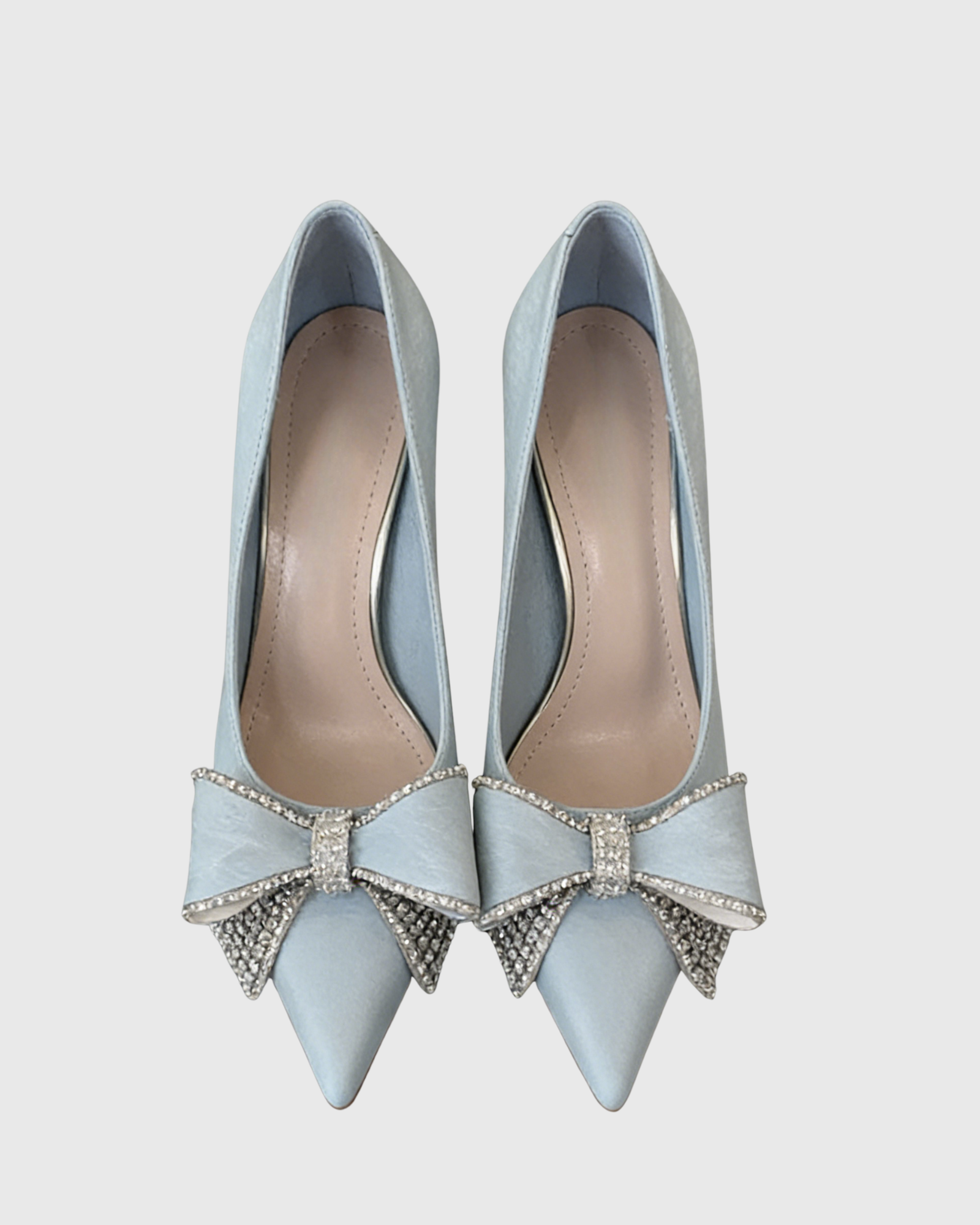 Kia Rhinestone Bow Pumps In Sky