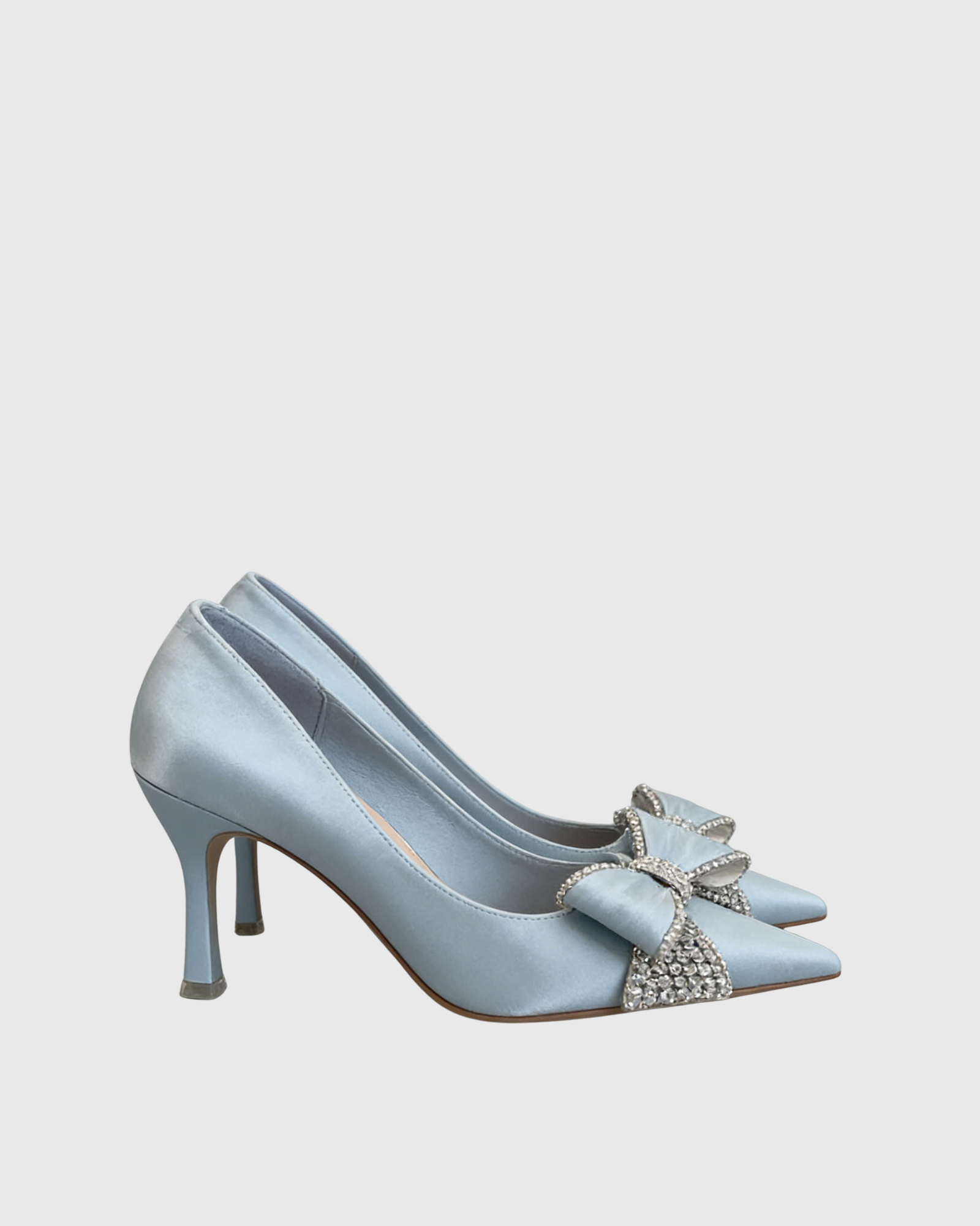 Kia Rhinestone Bow Pumps In Sky