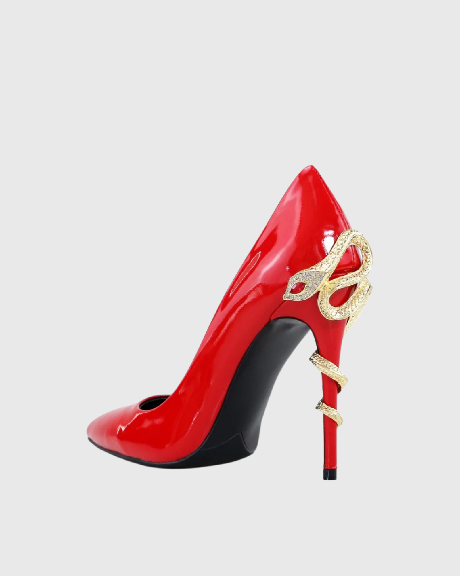 Eadgar Rhinestone Snake Pumps In Red