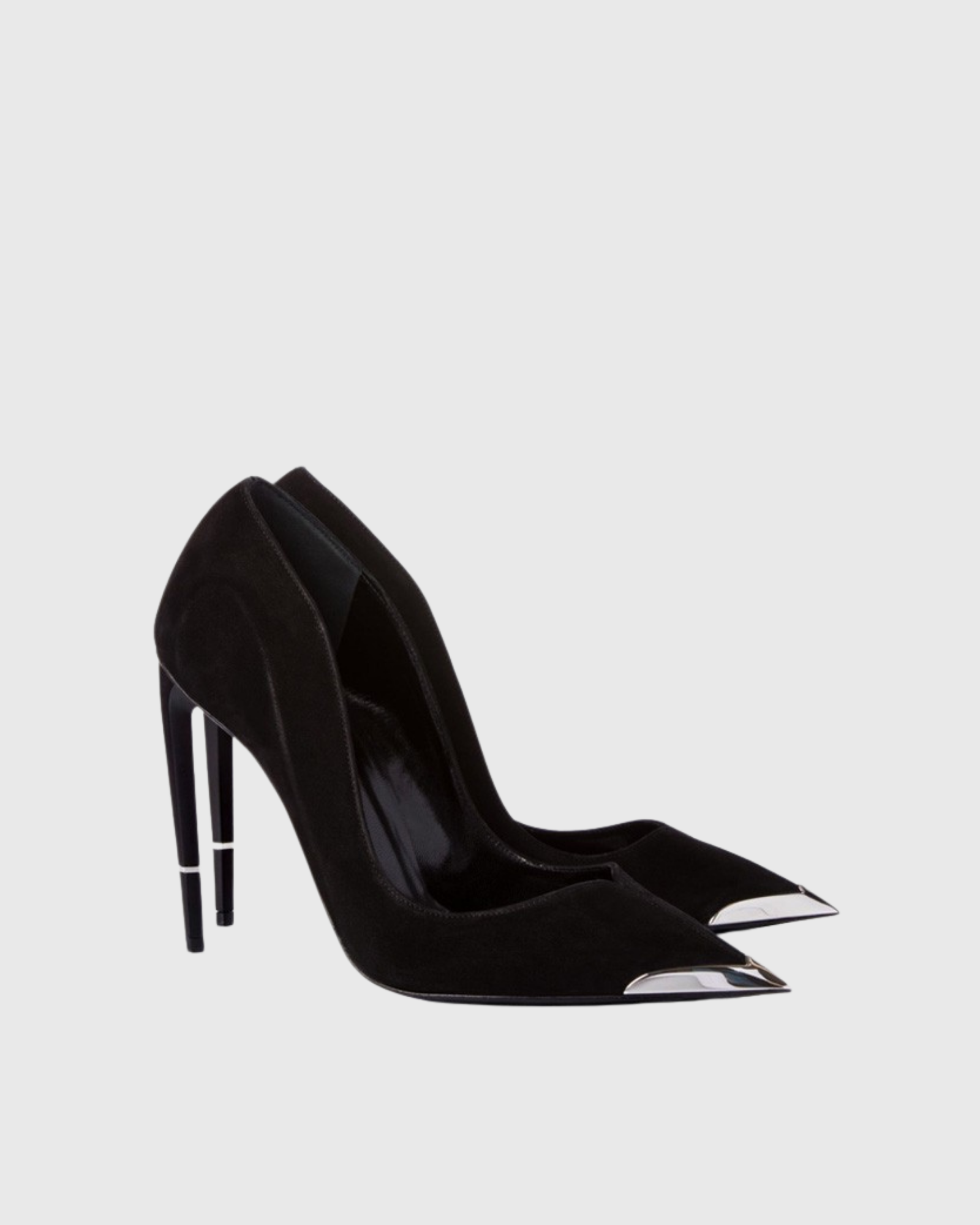 Lilith Metal Toe Velvet  Pumps