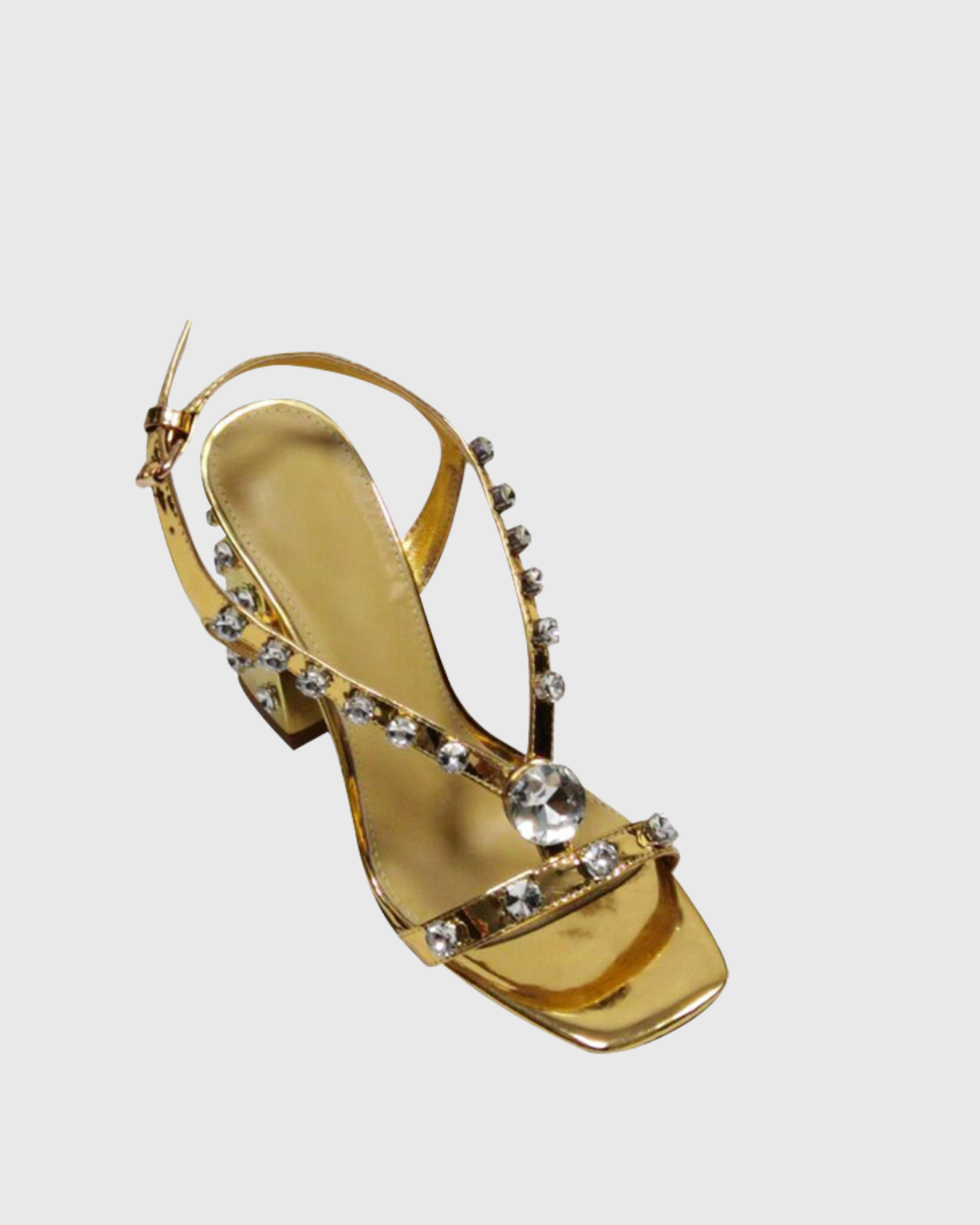 Loreto Rhinestone Slingback Sandals In Gold