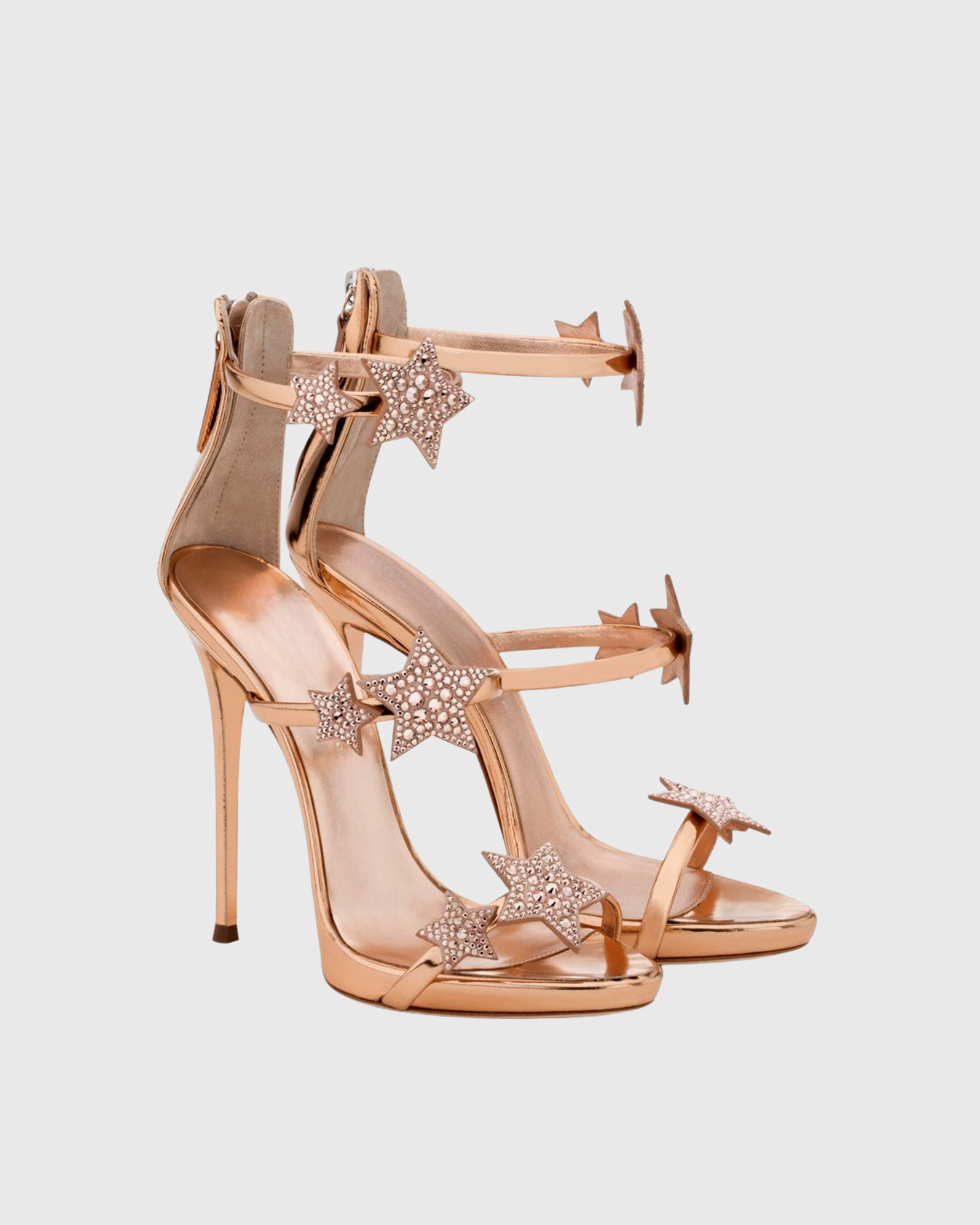 Rosalie Star Strap Sandals In Rose Gold