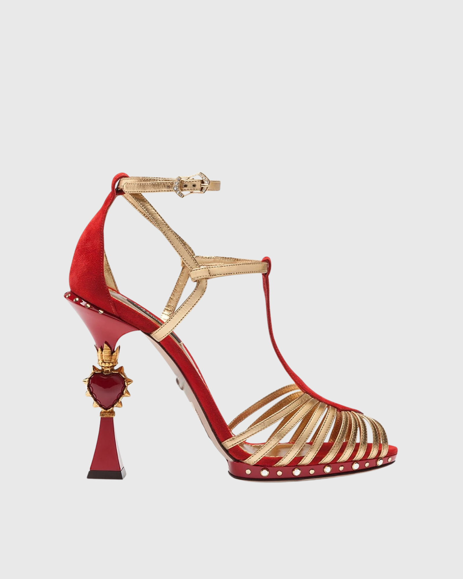 Ryan Cage Heart Sculptural Heels In Red