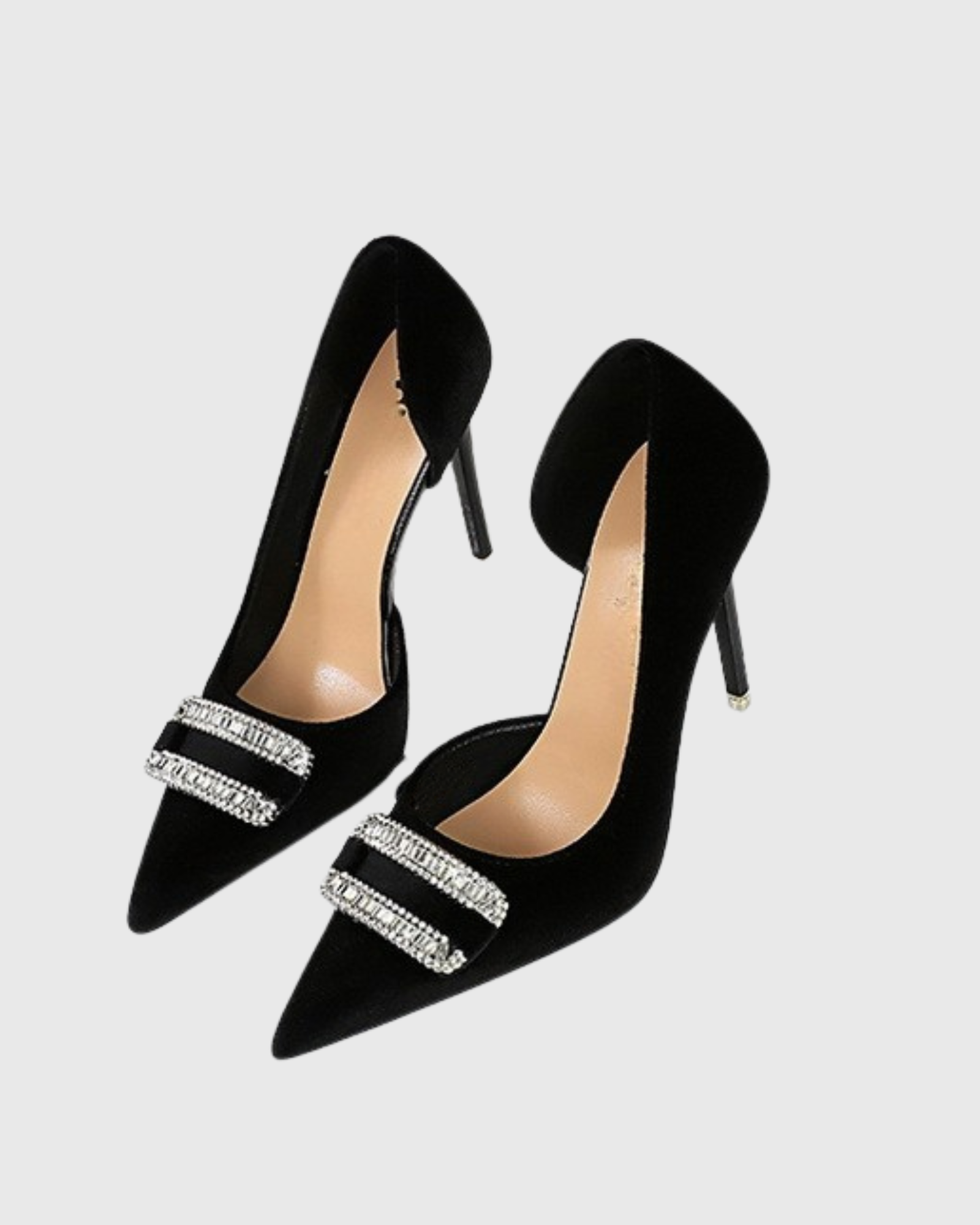Saige Rhinestone Side Cut Pumps In Black