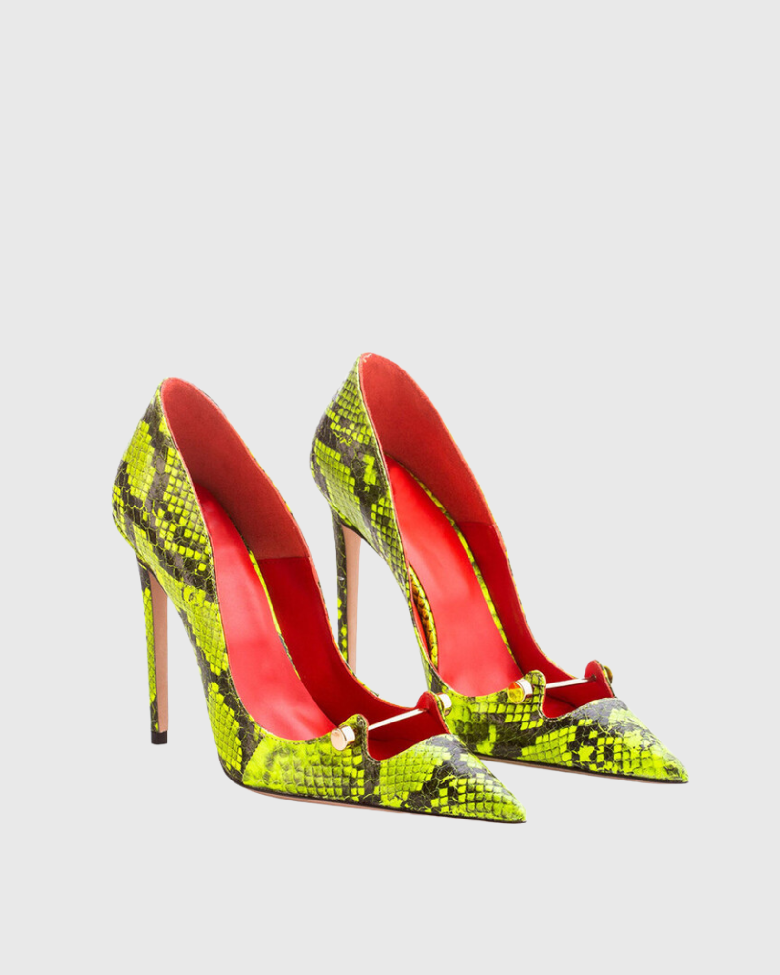 Sang Snake Print Metal Cutout Pumps