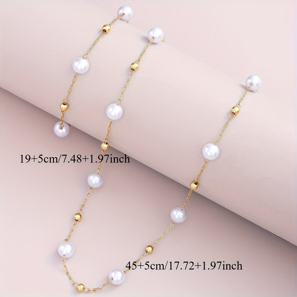 Dainty Pearl Chain Jewelry Set