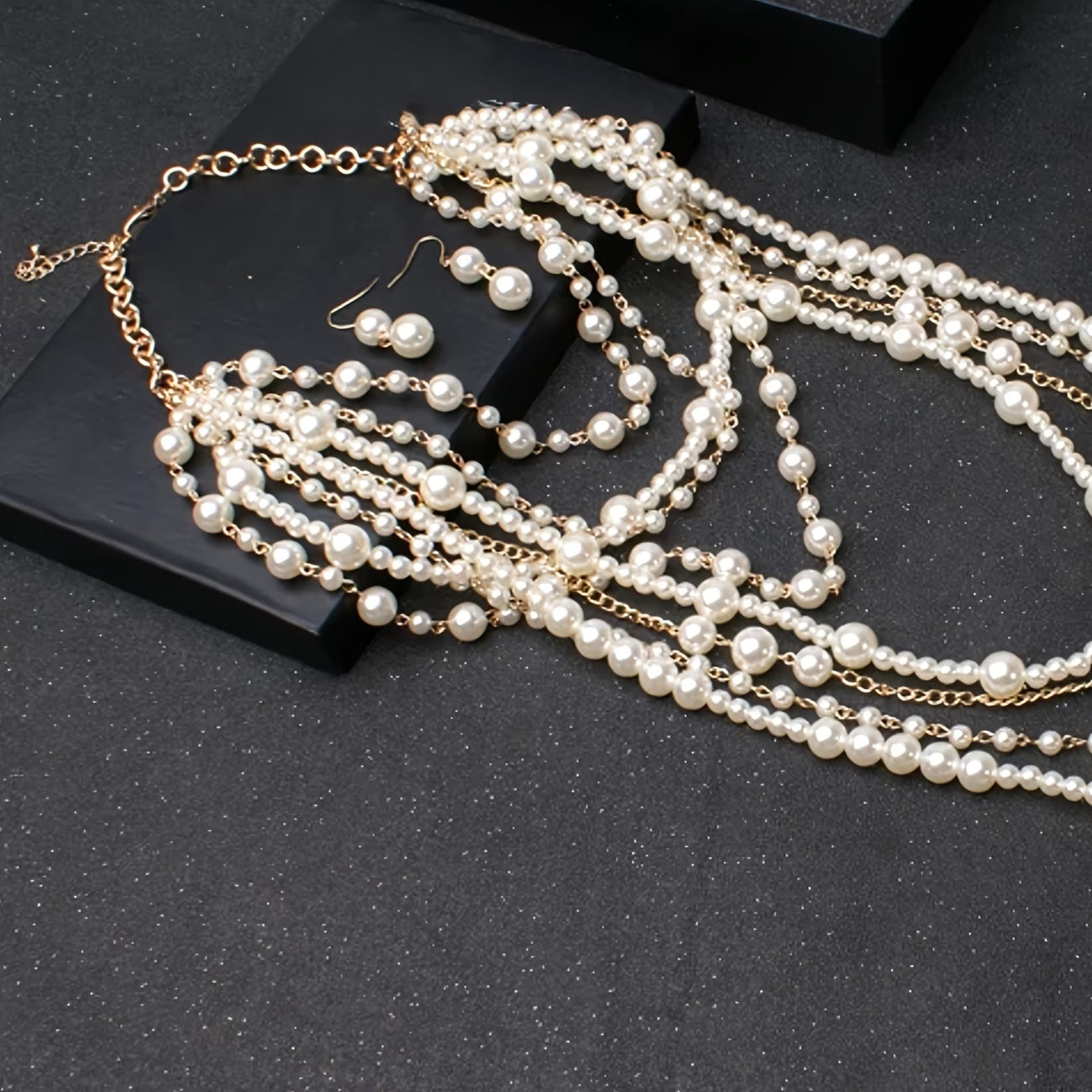Boho Multi-Layered Pearl Statement Set